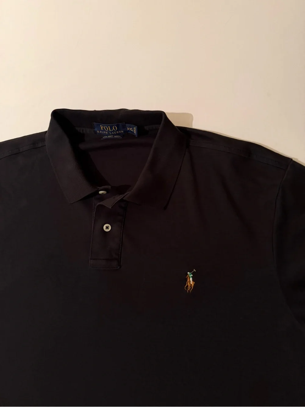 Polo Ralph Lauren Flesh Pony Pima Soft Touch Polo Shirt Men’s Black Classic XXL